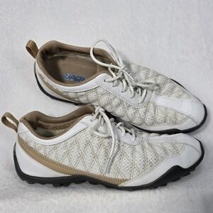 Footjoy FJ Superlites White Tan Beige Spikeless Golf Shoes 98847 Women's 6.5 M